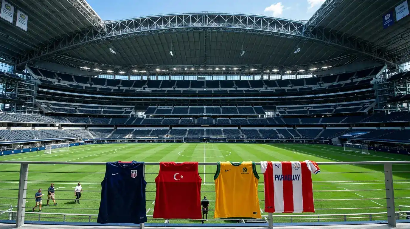 A VB 2026 D csoportjának válogatottjai: USA, Paraguay, Ausztrália és Törökország