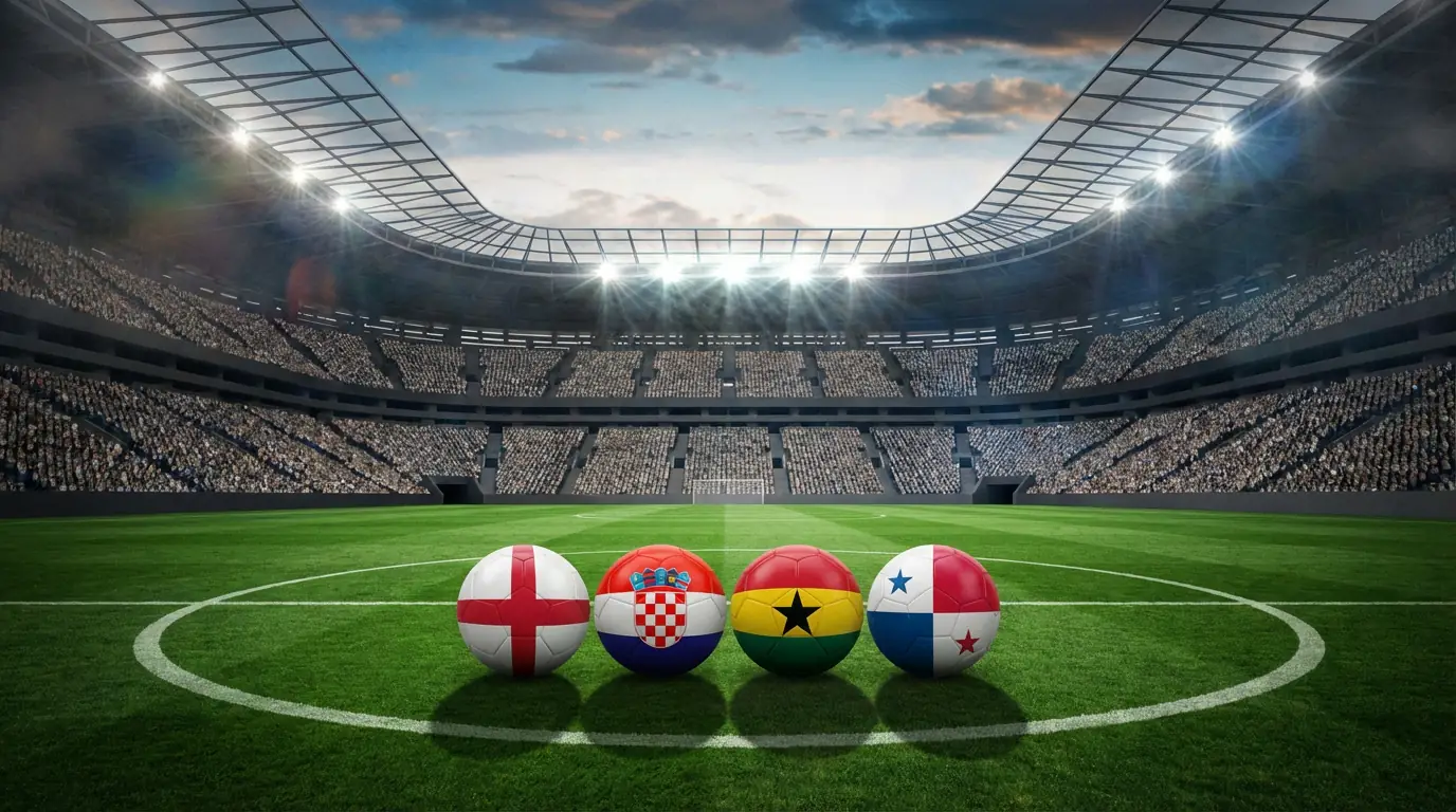 A VB 2026 L csoportjának válogatottjai: Anglia, Horvátország, Ghána és Panama